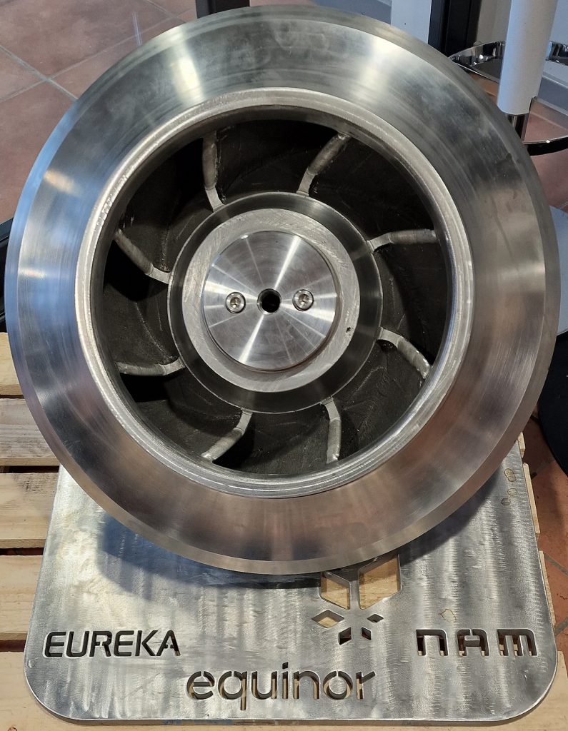 Fig. 9 NAM partnered on a project to build this 100 kg DED impeller in duplex stainless steel in collaboration with Equinor and Eureka (Courtesy Joppe N Christensen)
