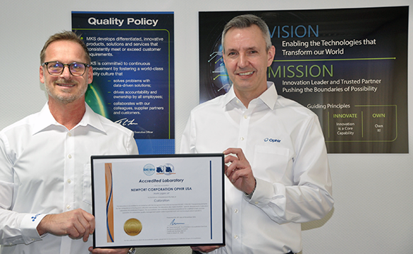 MKS Instruments, Inc. has been accredited with ISO/IEC 17025 for its Ophir Photonics Darmstadt, Germany, Calibration Laboratory (Courtesy MKS Instruments)