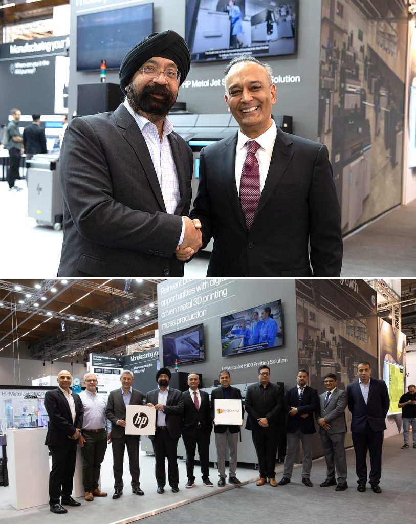 Fig. 2 Top: HP’s Savi Baveja (left) and Indo-MIM’s Krishna Chivukula Jr (right) announced the partnership at this year’s Formnext (Courtesy HP)