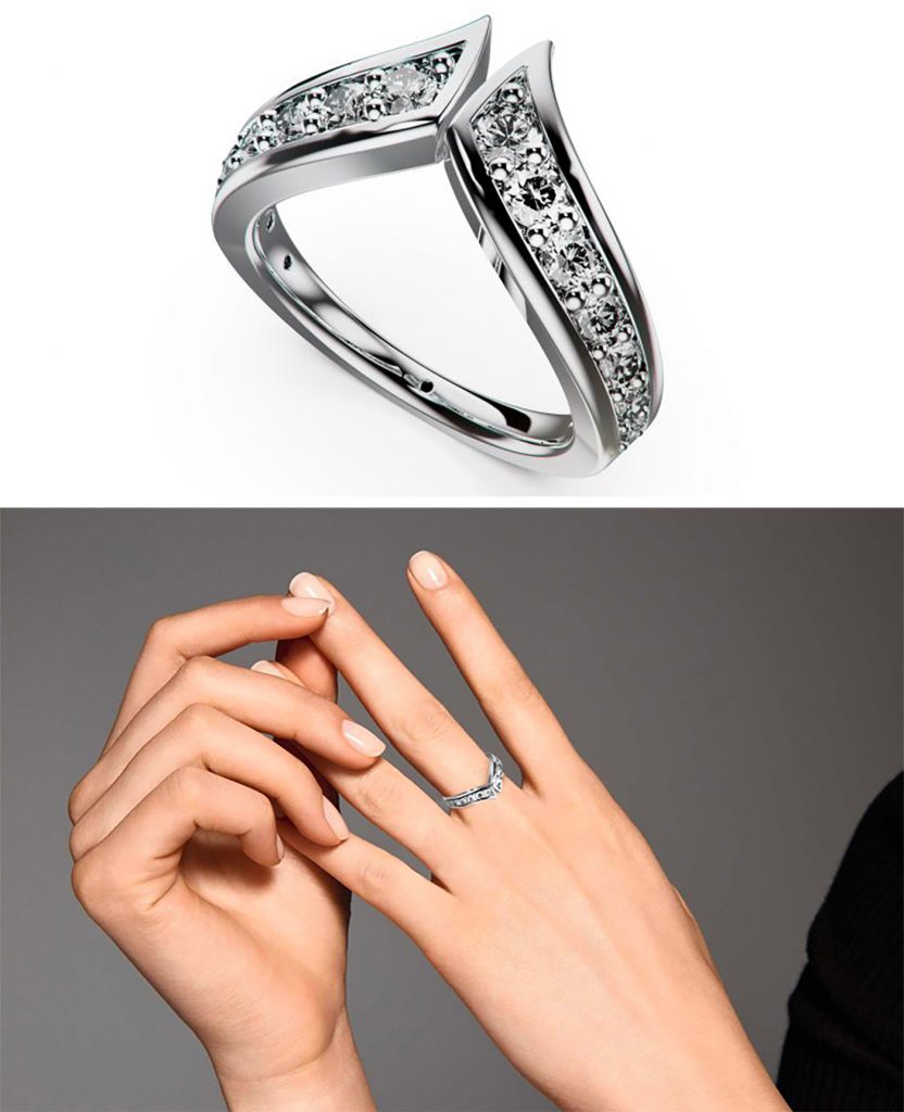 Fig. 3 A platinum 950‰ ring produced by PBF-LB and designed by Alessandro Paone for Progold's 2023 Design Contest (Courtesy Progold)