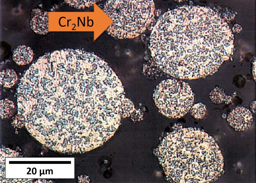 Fig. 4 GRCop powder showing dispersion of Cr2Nb in the copper matrix (Courtesy NASA)