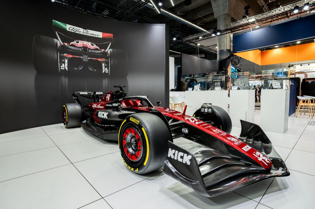 Fig. 6 While the Additive Industries Metal Fab G2 may have been pushed into second place in terms of attention by the Alfa Romeo F1 car, it did serve to highlight the fact that 250-300 parts per car are produced on the company's PBF-LB machines (Courtesy Additive Industries)