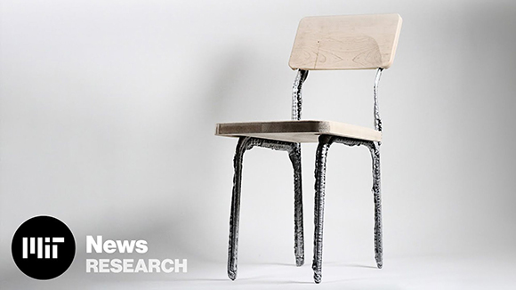 MIT Researchers have used Liquid Metal Printing to quickly additively manufacture parts such as chair frames (above) and table legs (Courtesy MIT)