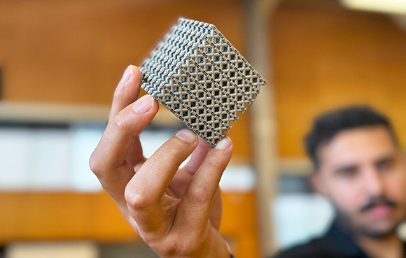 Researchers at RMIT University have developed a new type of metamaterial using a commonly used titanium alloy (Courtesy RMIT)