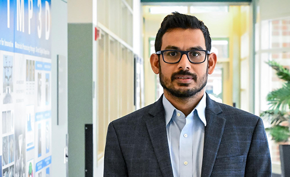 Guha Manogharan has been named co-director of the Center for Innovative Materials Processing through Direct Digital Deposition (CIMP-3D) (Courtesy Poornima Tomy/Penn State)