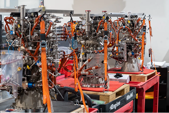 Hadley engines on the manufacturing floor at Ursa Major’s headquarters (Courtesy Ursa Major)