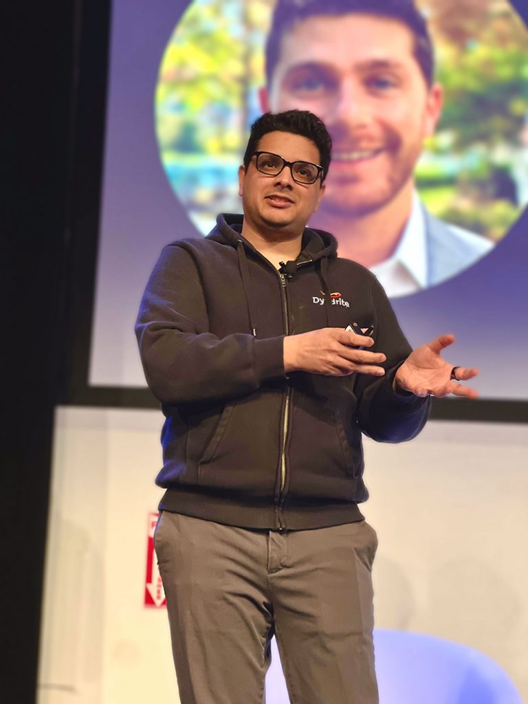 Fig. 5 Harshil Goel, CEO of Dyndrite: "The only way to reduce the cost of testing is to do less of it" (Courtesy Ashley Alleyne/3DPrint.com)
