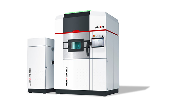 Equipped with two 1200 W laser sources, the AMCM M 290-2 FLX is a high-power machine (Courtesy AMCM)
