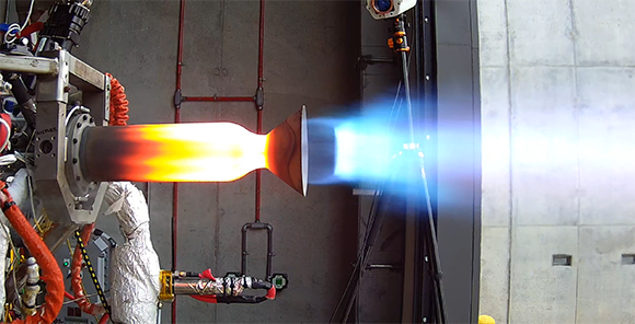 Intuitive Machines rigorously tested the part under hot fire testing conditions, burning fuel up to the full throttle (Courtesy Intuitive Space/Sciaky)