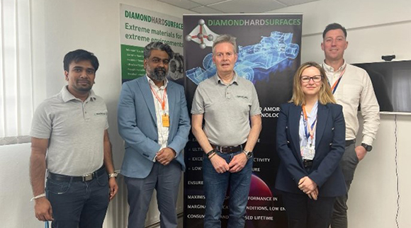 Research project team (left to right) Nisura Wijeweera, Prof. Arun Arjunan, Chris Walker, Niki Zakeri and Dr John Robinson (Courtesy University of Wolverhampton)