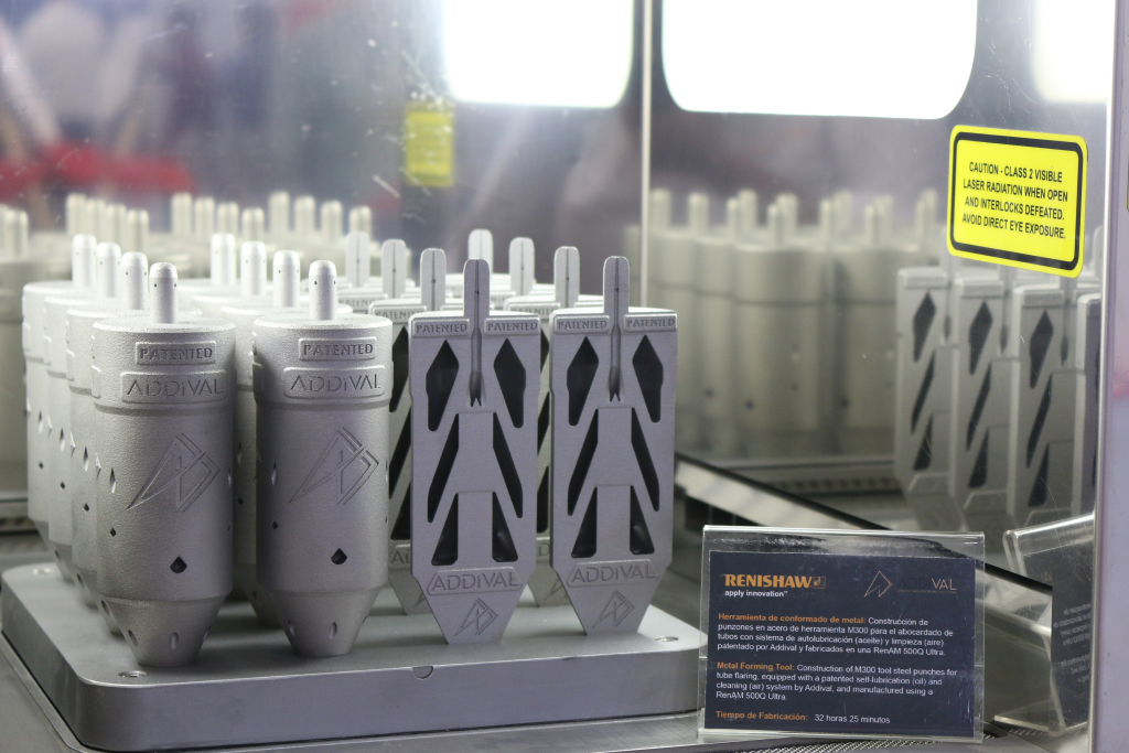 The punches developed for tube bending and additively manufactured on the RenAM 500Q Ultra (Courtesy Renishaw)