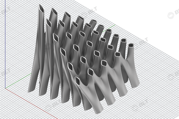 To demonstrate the capabilities of its micro PBF-LB technology, BLT used algorithmic digital design to create an F-RD topology structure models (Courtesy BLT)