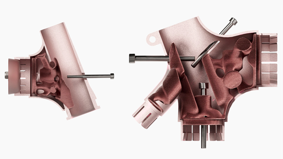 Additivley manufactured nodes allow the ‘plug and play’ frame to be adjusted (Courtesy Futurewave)