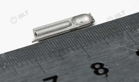 This medical component has a maximum diameter of 3 mm, with eight 0.3 mm fluid channels (Courtesy BLT)