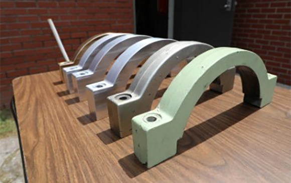 During the trial, a soldier additively manufactured a Bradley Fighting Vehicle’s transmission mount (Courtesy SPEE3D)