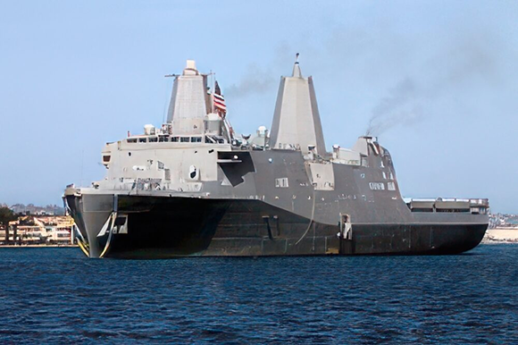 The US Navy has successfully used a containerised ElemX liquid metal Additive Manufacturing machine to produce functional parts in situ aboard the USS San Diego (Courtesy US Navy/ADDiTEC)