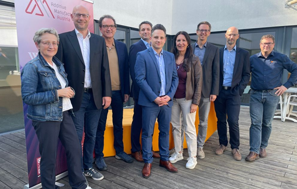 The AM Austria team, from left to right: Dr Brigitte Kriszt, Dr Johannes Homa, Prof Jürgen Stampfl, DI Benjamin Losert, Dr Johannes Gartner, Ing Agnes Parfy, Dr Arko Steinwender, Thomas Gruber, and DI Michael Kitzmantel (Courtesy AM Austria)