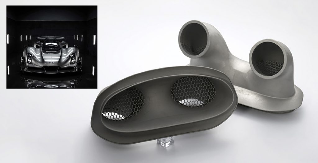 Fig. 2 Divergent Technologies, Inc's award-winning CZV engine exhaust tip for the Czinger 21 hypercar (Courtesy MPIF)
