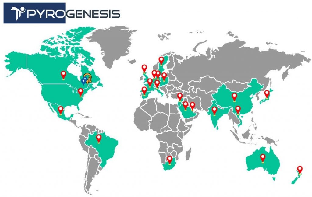 PyroGenesis has operations in twenty-one countries (Courtesy PyroGenesis)