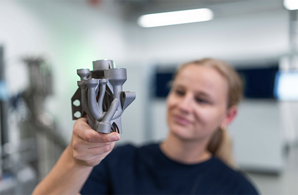 Trumpf additively manufactures parts, such as manifolds, for use in the water and gas lines of semiconductor manufacturing equipment (Courtesy Trumpf)