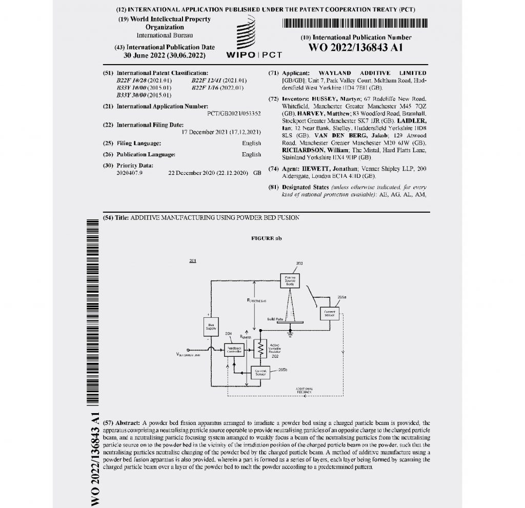 Fig. 5 Wayland Additive's innovation has generated quite a bit of attention since its filing at the end of 2020 in the UK