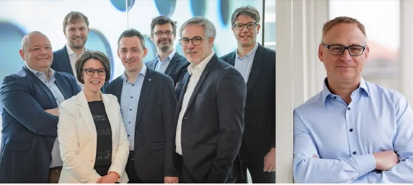 New shareholders for m4p, the team of Finindus (left) and Andreas Berkau (right) (Courtesy m4p)