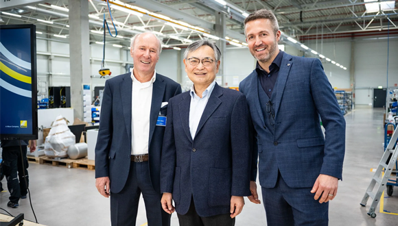 Nikon's president, MuneAki Tokunari, recently visited Nikon SLM Solutions’ Lübeck headquarters (Courtesy Nikon SLM Solutions via LinkedIn)