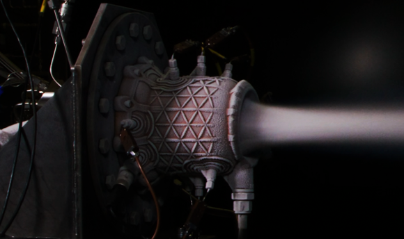LEAP 71 has successfully hot-fired an Aerospike engine with 5,000 Newtons of thrust (Courtesy LEAP 71)