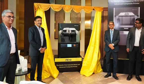 (Left to right) Rajesh Mrithyunjayan, VP - 3D Products and Solutions at 3D Monotech, Tej Prakash Jain, MD of Monotech Systems, Gaurav Sarda, Regional Head - ECR, Emerging Corporates Group, HDFC Bank, Rahul Mittal, Team Leader – ECR, Emerging Corporate Group, and Prashant Sinha, Country Manager Markforged India (Courtesy 3D Monotech)