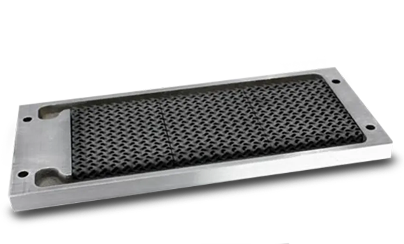Fig. 1 Example of a heat exchanger component fabricated by joining the sintered aluminium BJT part and a wrought alloy (Courtesy Ricoh)