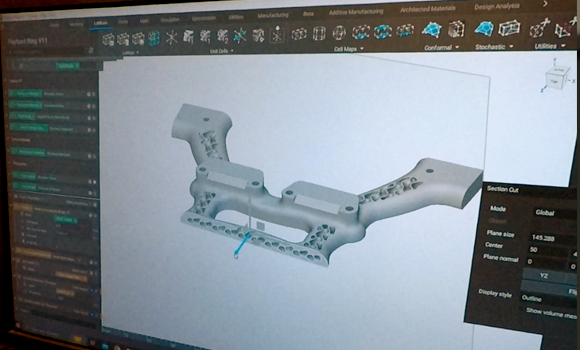The engine thrust control pulley bracket under development at Tronosjet (Courtesy Renishaw)