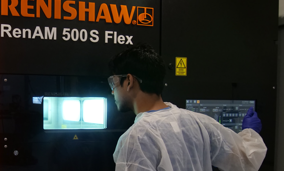 Parts being manufactured on the RenAM 500S Flex (Courtesy Renishaw)