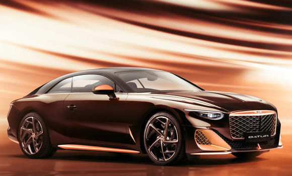 Bentley’s Black Rose Batur coupé features a rose gold theme and includes several additively manufactured solid rose gold components (Courtesy Bentley Motors)