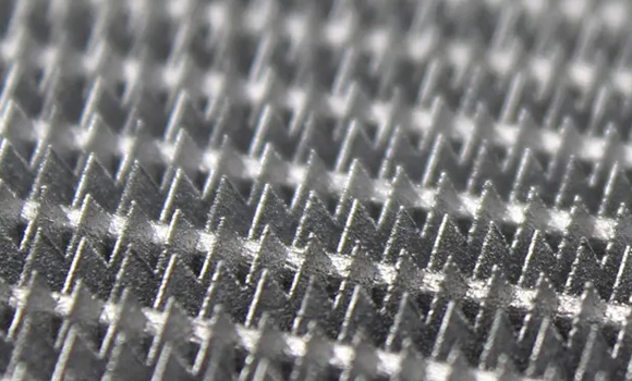 Close-up view of the Conflux heat exchanger with micro-structures for efficient heat transfer (Courtesy Conflux Technology)