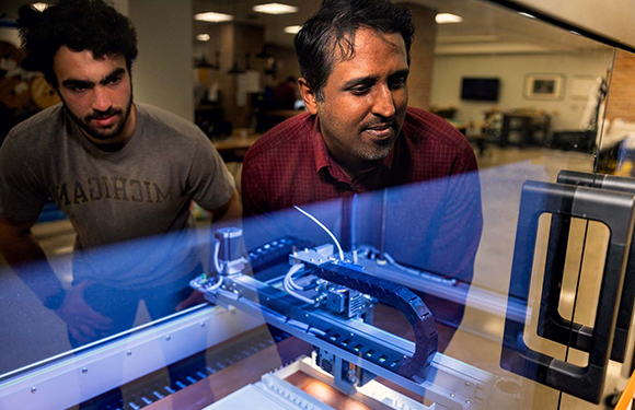 Prof Veera Sundararaghavan with PhD student Michael Philipchuk at the University of Michigan (Courtesy University of Michigan)