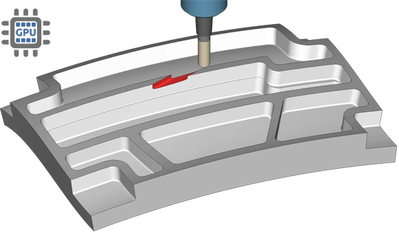 ModuleWorks 2025.04 offers enhanced simulation capabilities through GPU-accelerated simulation, which can now be used to optimise both material and collision checking (Courtesy ModuleWorks)