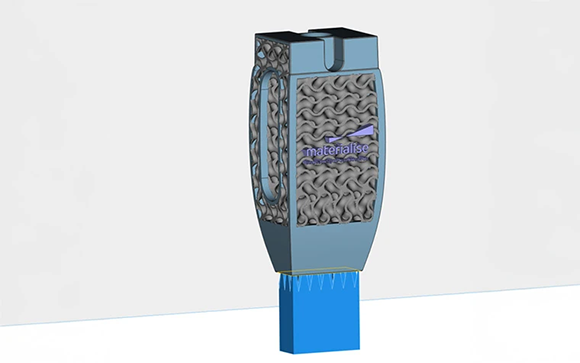 Visualisation of implicit file processing in Magics and the Build Processor, demonstrating how files can be handled directly without conversion to mesh (Courtesy Materialise)