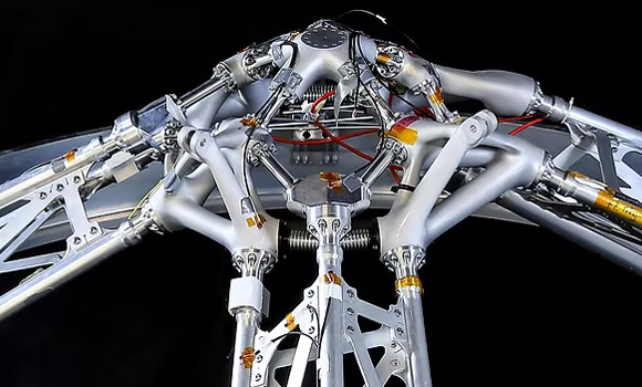 Scalmalloy is used in highly loaded and safety-critical parts. Seen here is a fluid-integrated engine thrust frame demonstrator built for ArianeGroup (Courtesy APWORKS)