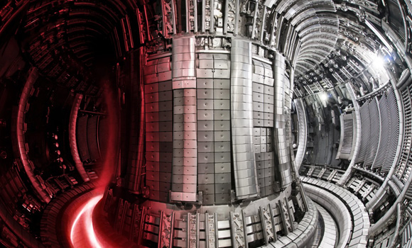 JET interior with superimposed plasma scaled (Courtesy United Kingdom Atomic Energy Authority)
