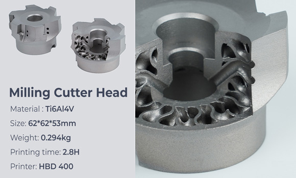 Additively manufactured milling cutter head with honeycomb lattice structure (Courtesy HBD)