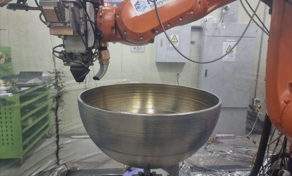 Two titanium hemispheres were individually manufactured and then joined to form the final tank (Courtesy KITECH)