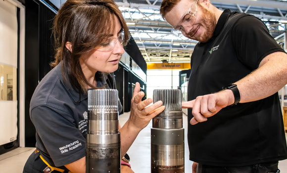 A team of researchers successfully restored damaged pinion shafts from a wind turbine yaw gearbox using Additive Manufacturing (Courtesy RPL, SSE Renewables, NMIS)