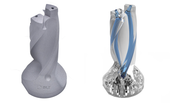 Additive Manufacturing enables the inclusion of optimised coolant channels (Courtesy BLT)