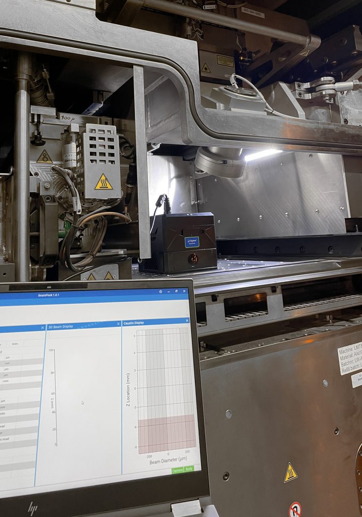 Fig. 2 Laser calibration underway at 3D Systems using MKS’ Ophir technology (Courtesy 3D Systems)