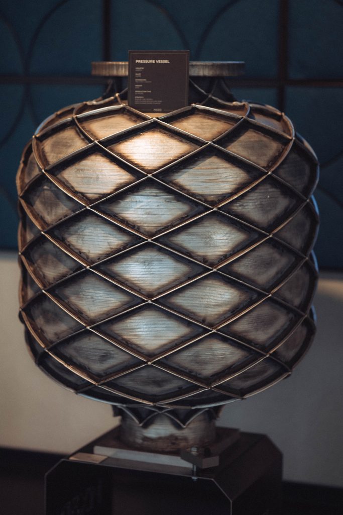 Fig. 3 Additively manufactured pressure vessel produced by MX3D on display at WAAMathon #2, produced using DED-ARC/W (Courtesy Studio vom Berg)