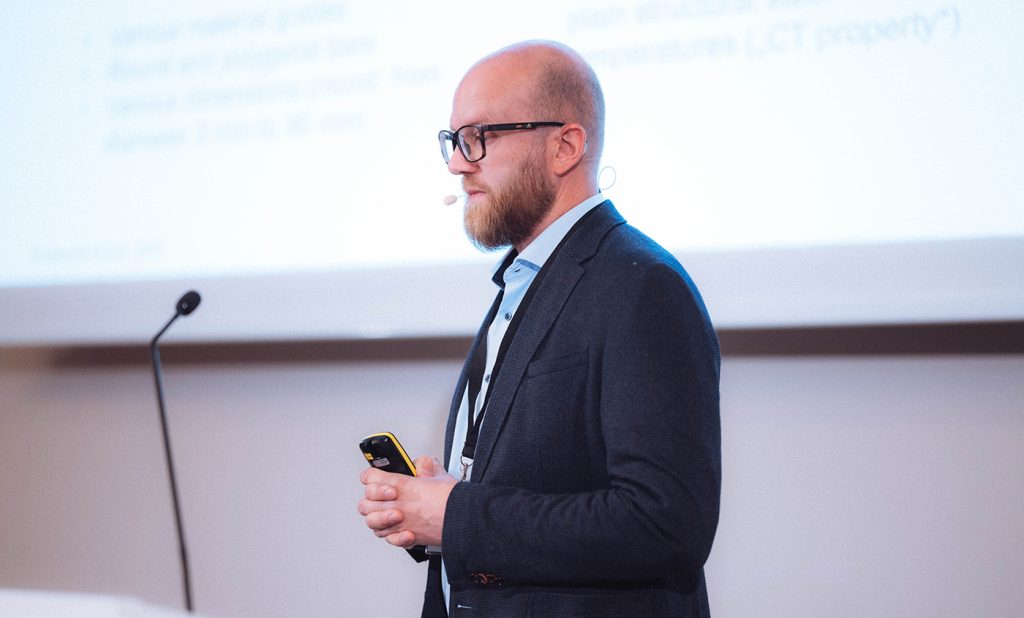 Fig. 7 Eric Irmer, Compound Extrusion Products GmbH (CEP), discussed extended contact tip lifetime in DED-ARC/W, a key enabler for automated, uninterrupted production (Courtesy Studio vom Berg) 