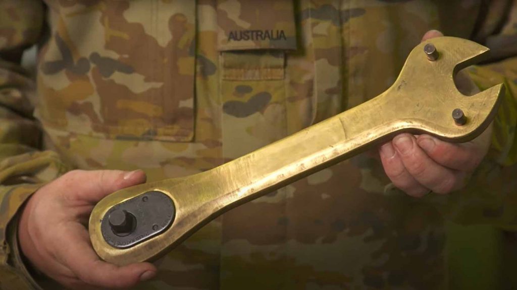 Fig. 11 A gunner’s ratchet for the M242 Light Armoured Vehicle, additively manufactured in aluminium bronze using SPEE3D’s Cold Spray technology (Courtesy SPEE3D)