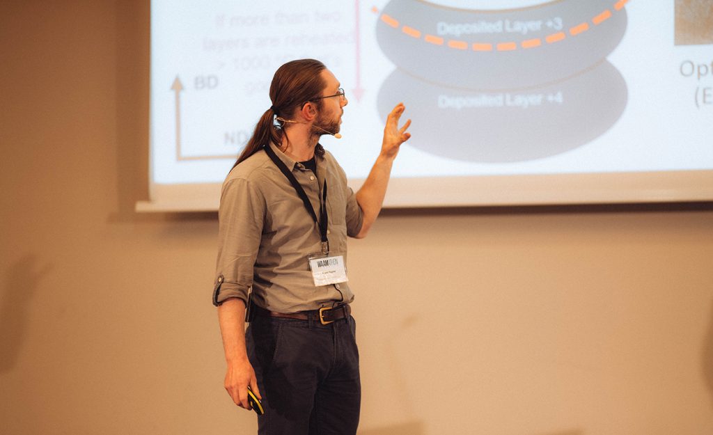 Fig. 14 Dr Mark Taylor of the University of Manchester explored martensitic transformation in steels produced by DED-ARC/W (Courtesy Studio vom Berg)
