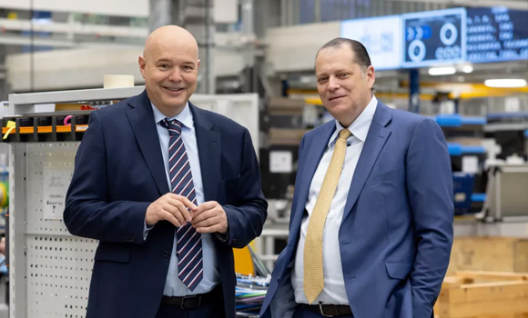 Ivan Filisetti, CEO of GF Machining Solutions and a member of the new group's Management Board and Stephan Nell, CEO of the new group and the United Grinding Group (Courtesy United Machining Solutions)