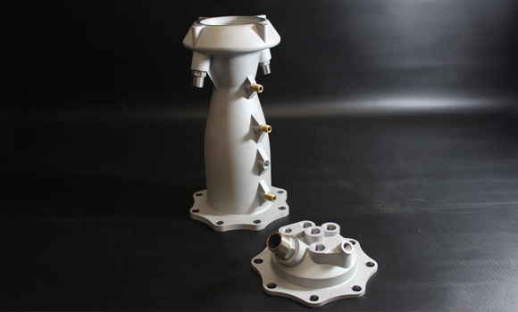 Students at Queen’s University Belfast have additively manufactured parts for a liquid rocket engine (Courtesy Queen’s University Belfast)